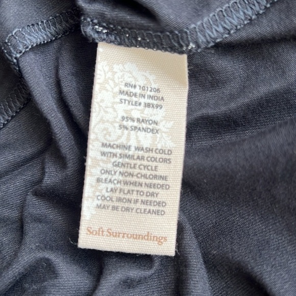 Soft Surroundings Black Jersey Stretch Long Sleeve Maxi Dress - Picture 9 of 9